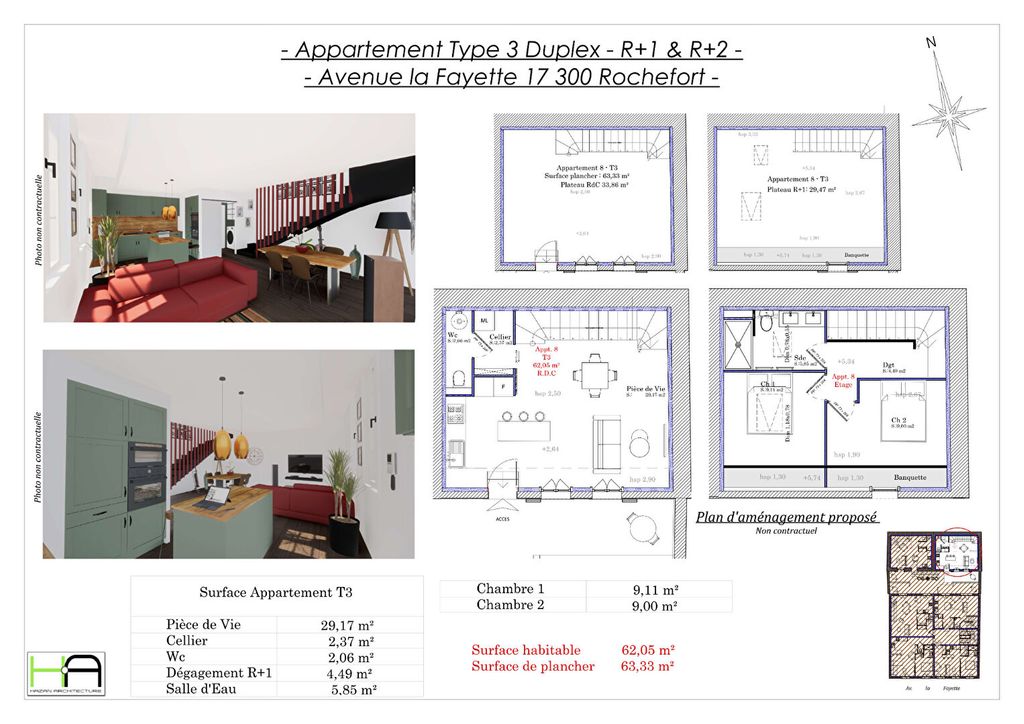 Achat appartement à vendre 3 pièces 62 m² - Rochefort