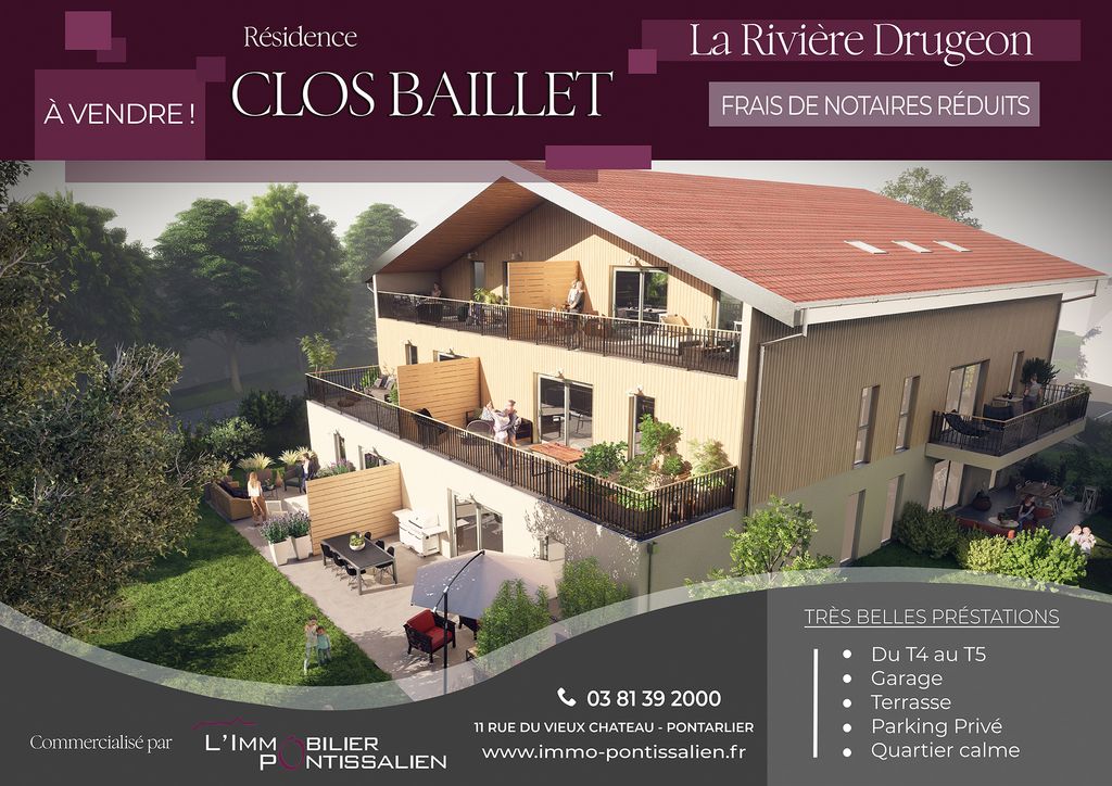 Achat appartement à vendre 3 pièces 115 m² - La Rivière-Drugeon