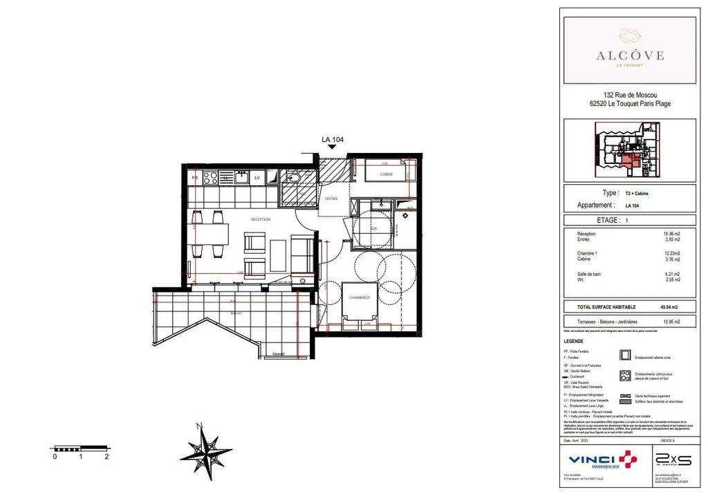 Achat appartement à vendre 2 pièces 45 m² - Le Touquet-Paris-Plage