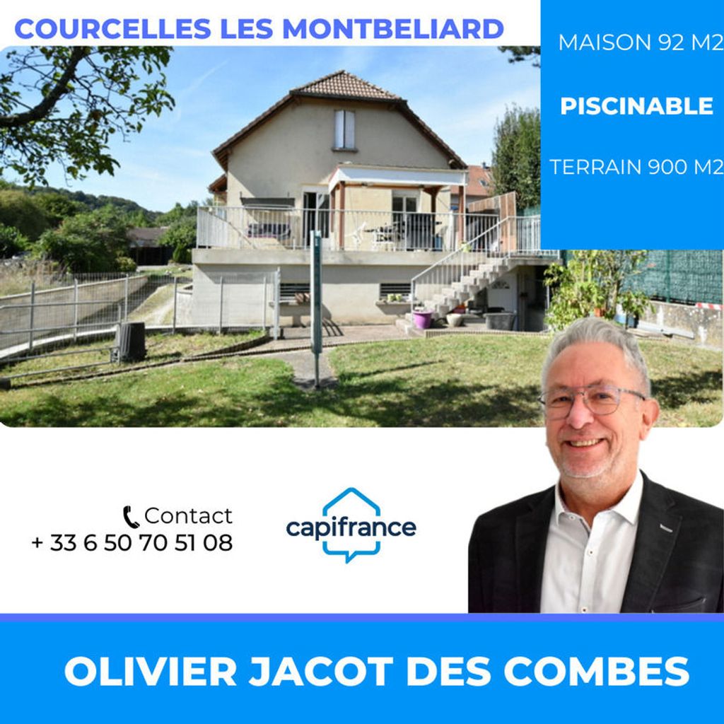 Achat maison à vendre 3 chambres 92 m² - Courcelles-lès-Montbéliard