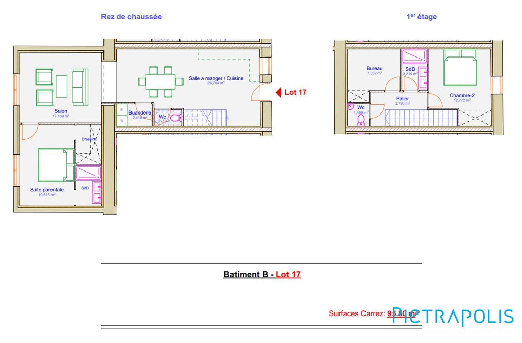 Achat maison à vendre 3 chambres 108 m² - Châtillon-sur-Chalaronne