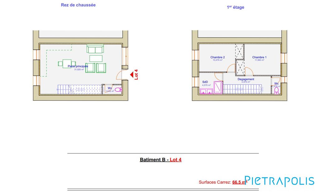 Achat maison à vendre 2 chambres 76 m² - Châtillon-sur-Chalaronne