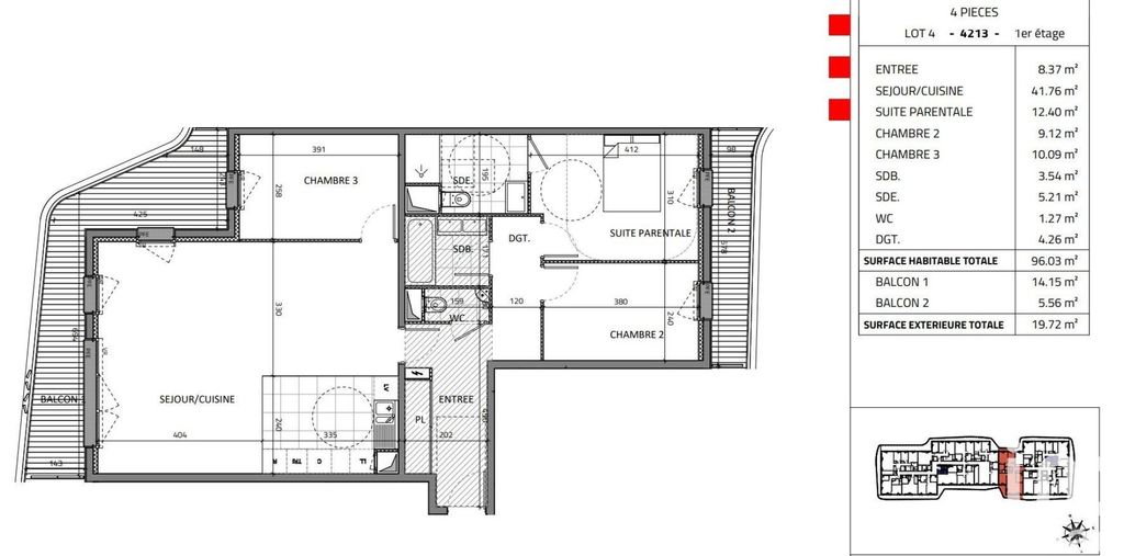 Achat appartement à vendre 4 pièces 96 m² - Rueil-Malmaison