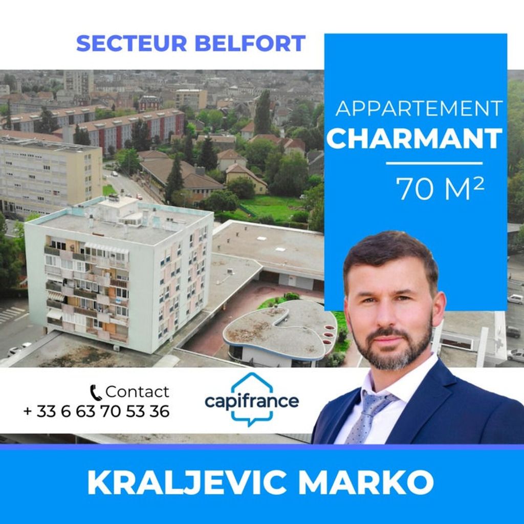 Achat appartement à vendre 4 pièces 70 m² - Belfort