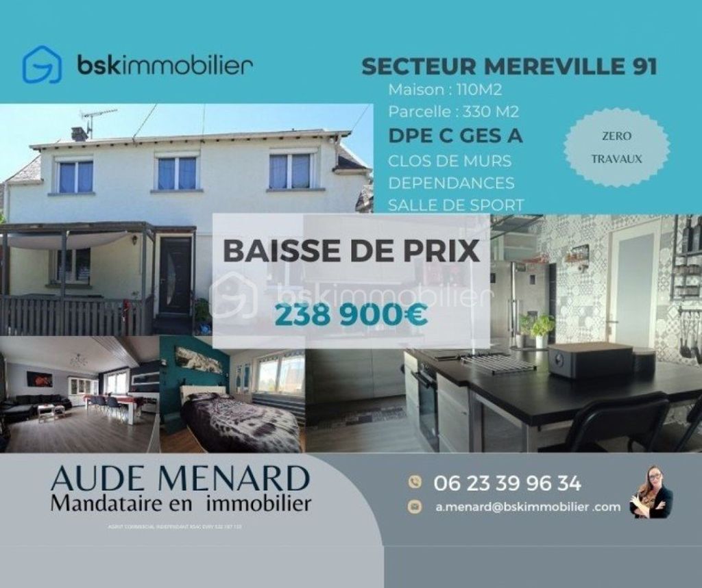 Achat maison à vendre 3 chambres 110 m² - Méréville