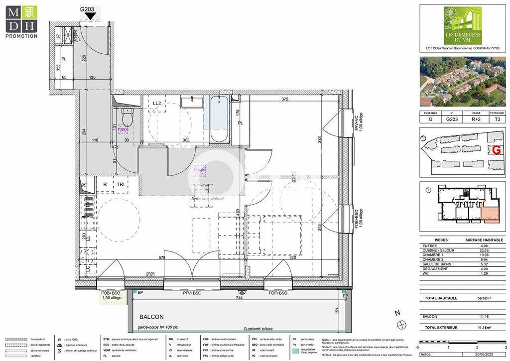 Achat appartement à vendre 3 pièces 59 m² - Coupvray