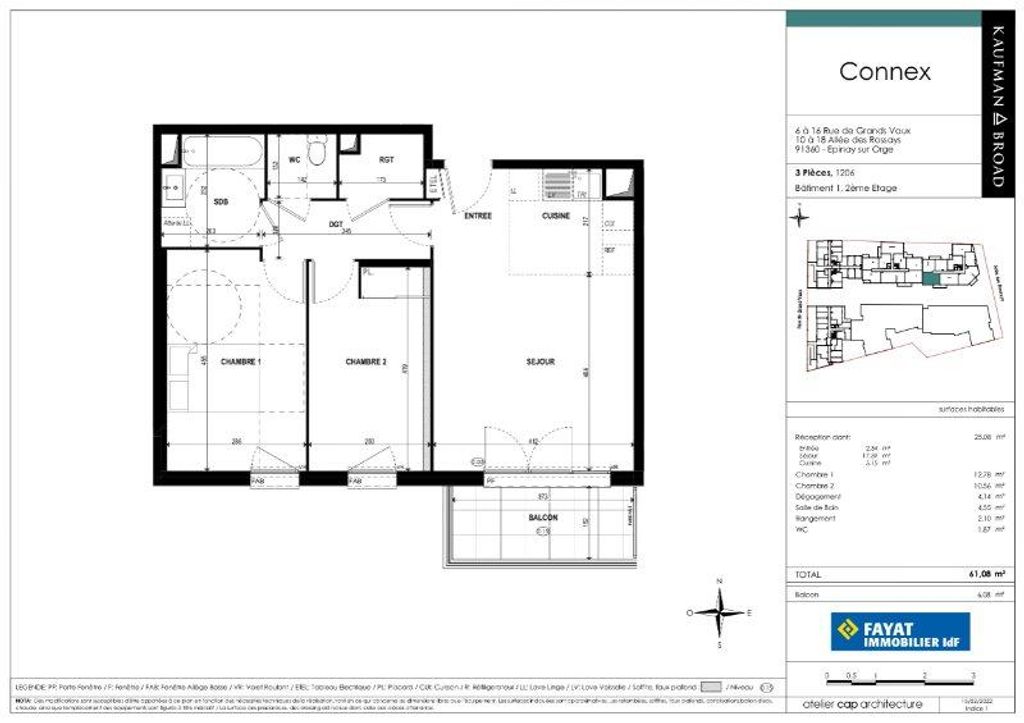 Achat appartement à vendre 3 pièces 61 m² - Épinay-sur-Orge