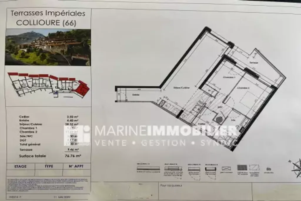 Achat appartement à vendre 3 pièces 67 m² - Collioure