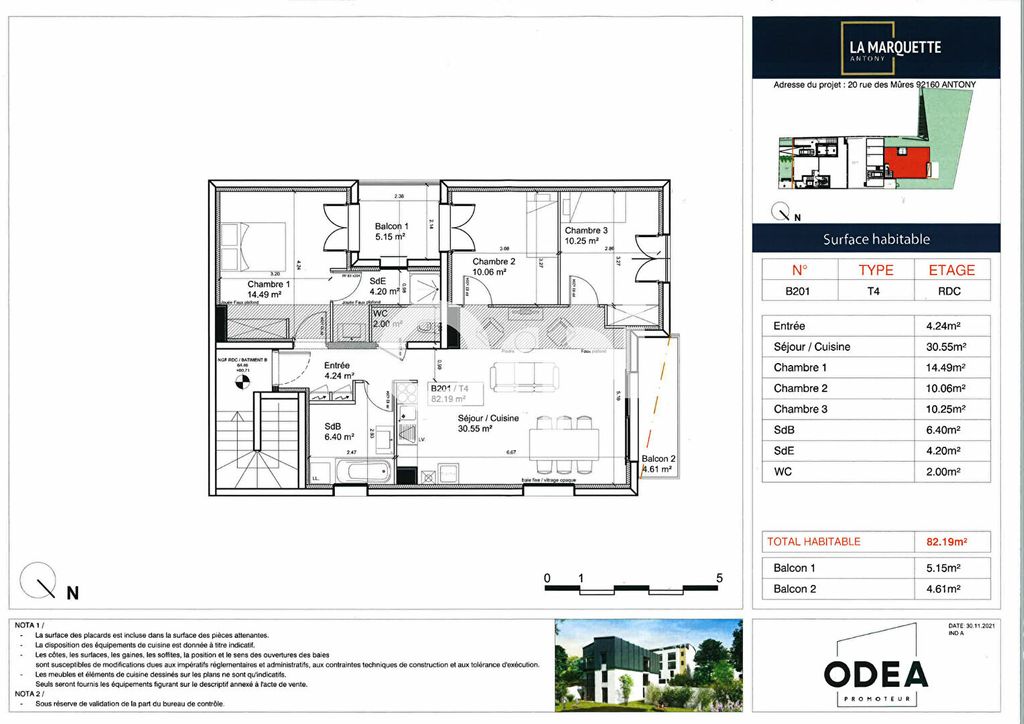 Achat appartement à vendre 4 pièces 82 m² - Antony