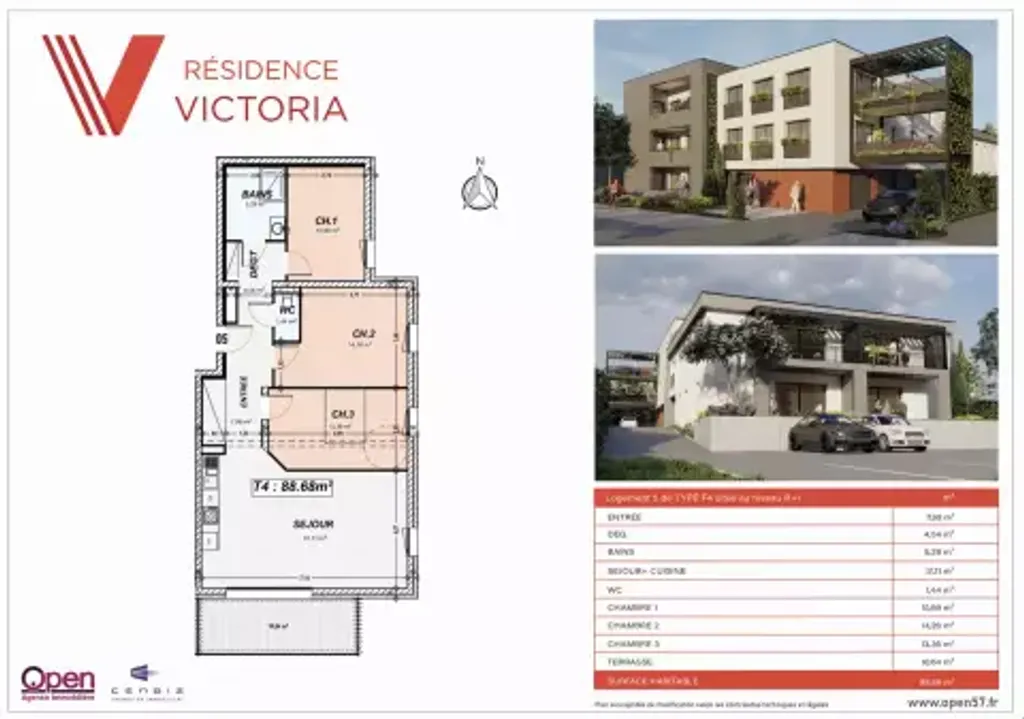 Achat appartement à vendre 4 pièces 89 m² - Thionville