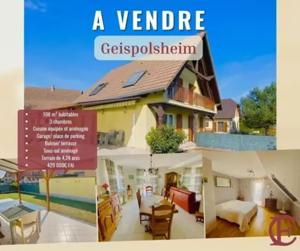 Achat maison à vendre 3 chambres 108 m² - Geispolsheim