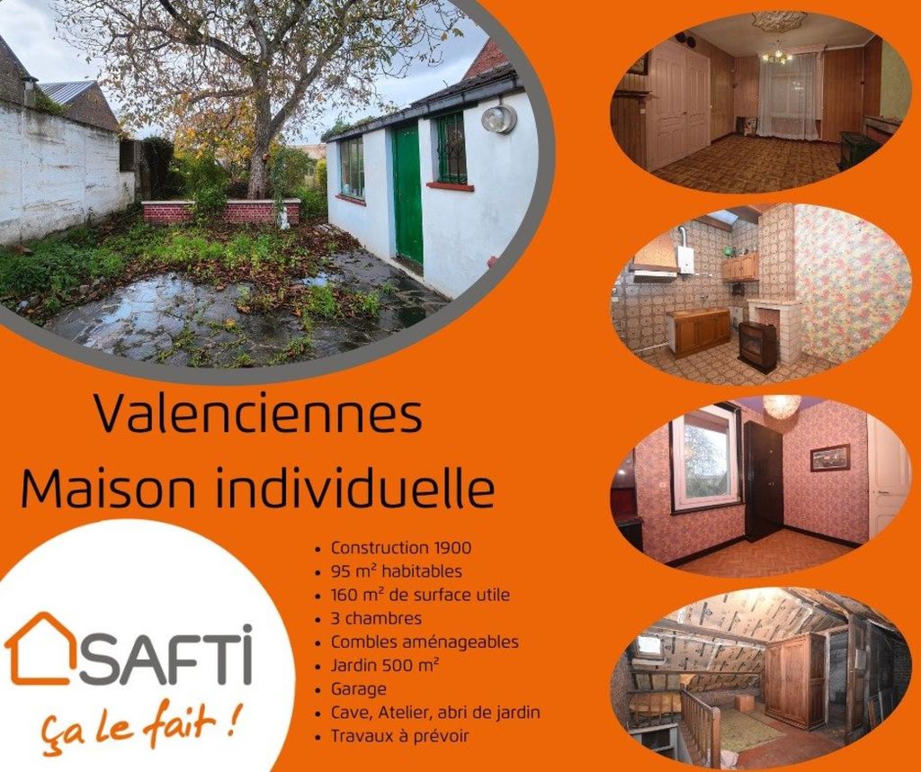 Achat maison à vendre 3 chambres 100 m² - Valenciennes