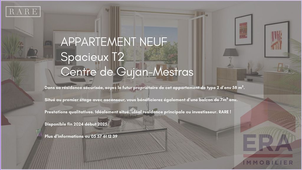Achat appartement à vendre 2 pièces 58 m² - Gujan-Mestras