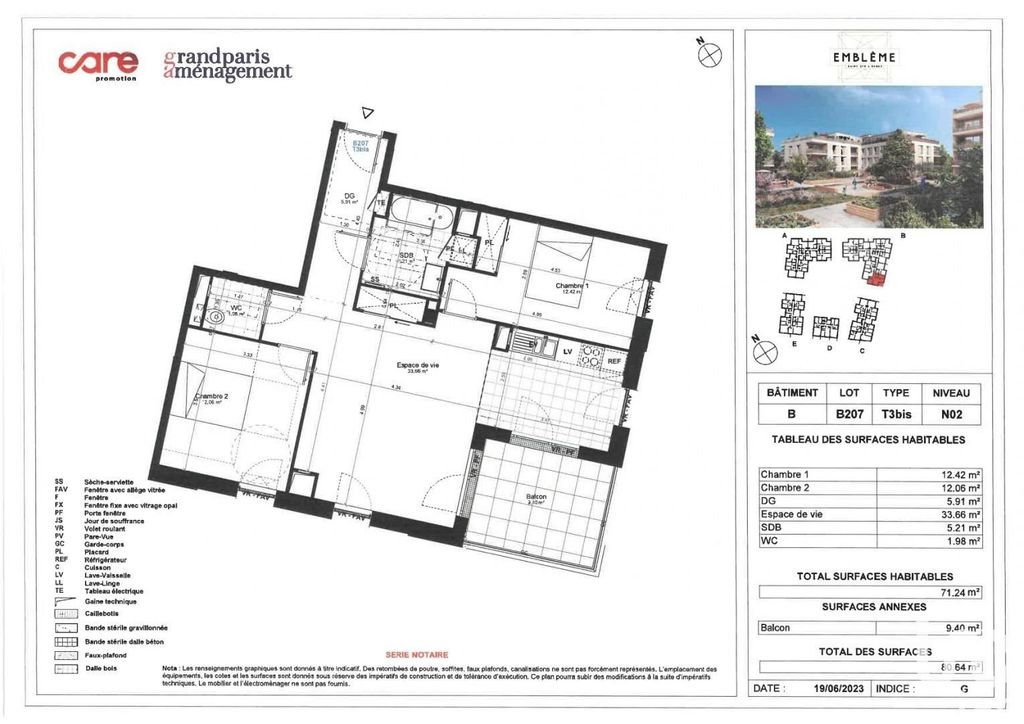 Achat appartement à vendre 3 pièces 71 m² - Saint-Cyr-l'École