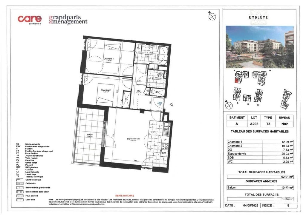 Achat appartement à vendre 3 pièces 63 m² - Saint-Cyr-l'École