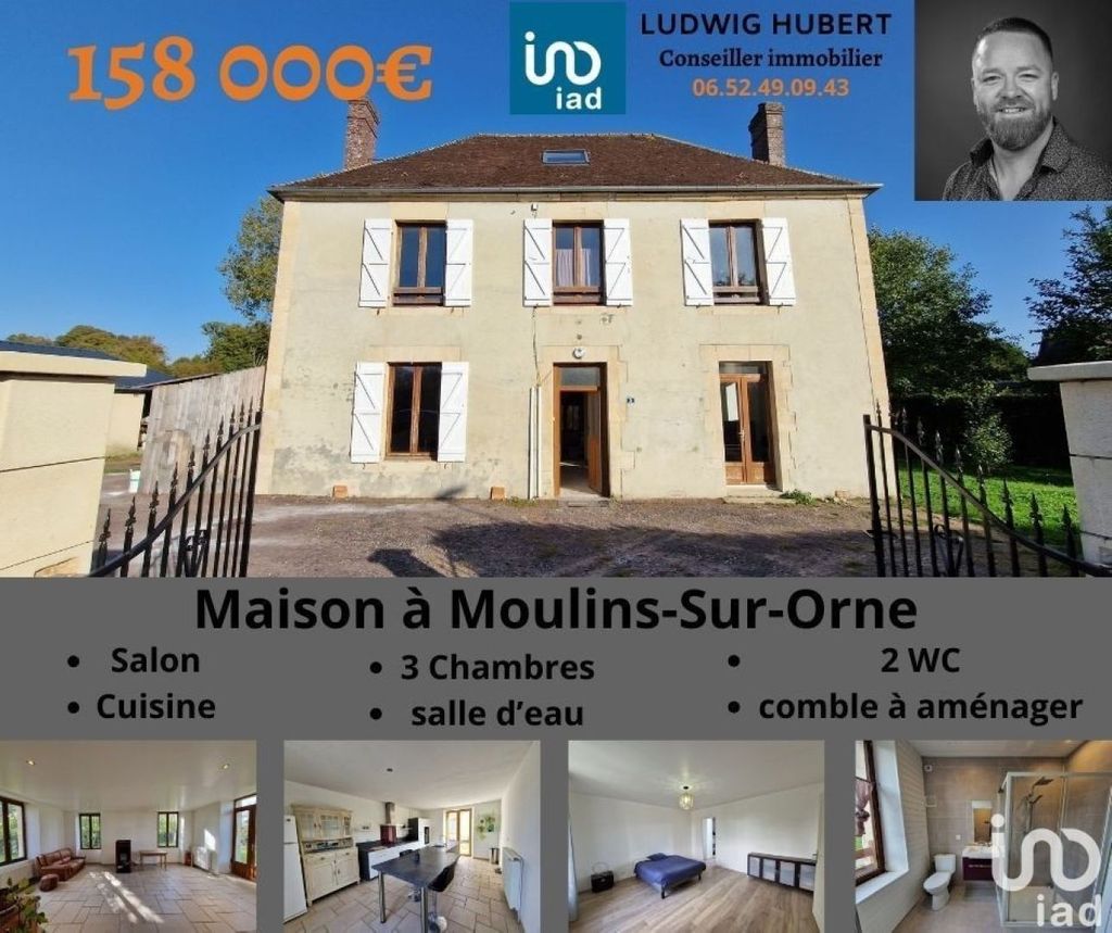 Achat maison à vendre 3 chambres 140 m² - Moulins-sur-Orne