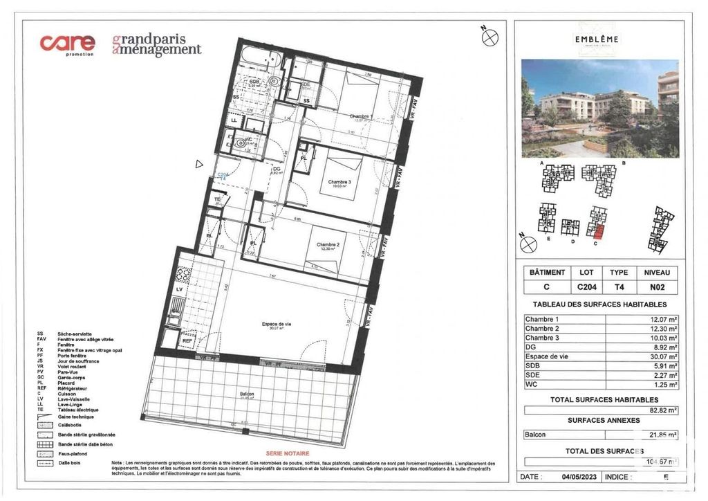 Achat appartement à vendre 4 pièces 83 m² - Saint-Cyr-l'École