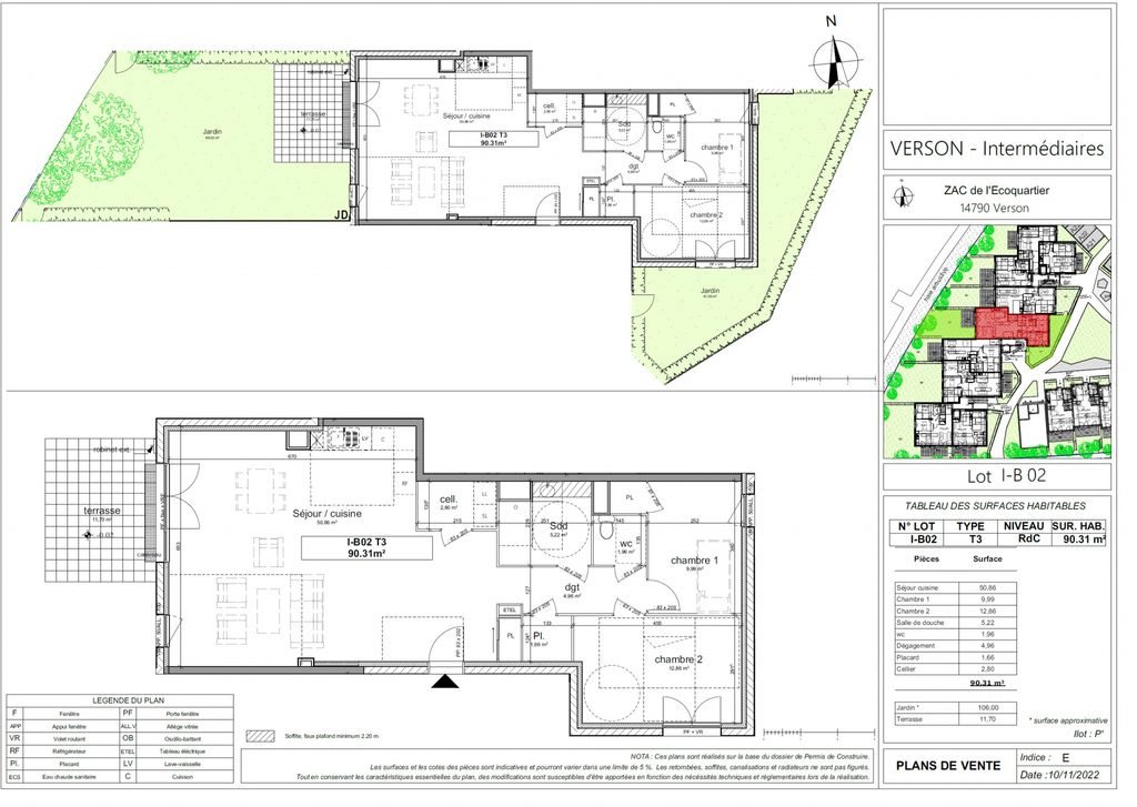 Achat appartement à vendre 4 pièces 90 m² - Verson