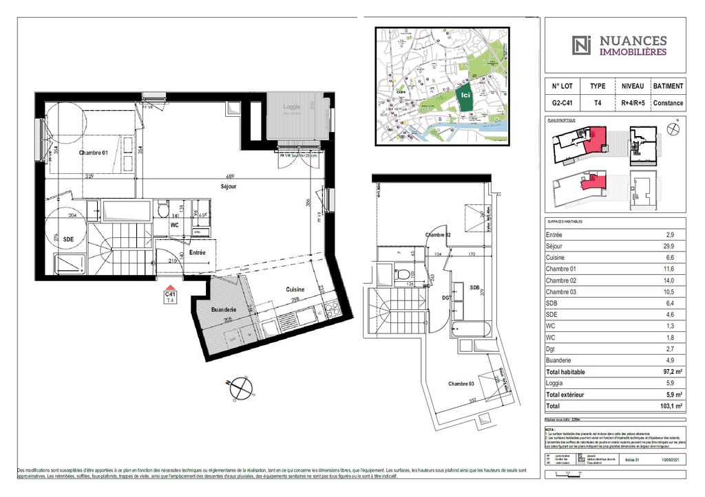 Achat appartement à vendre 6 pièces 97 m² - Caen