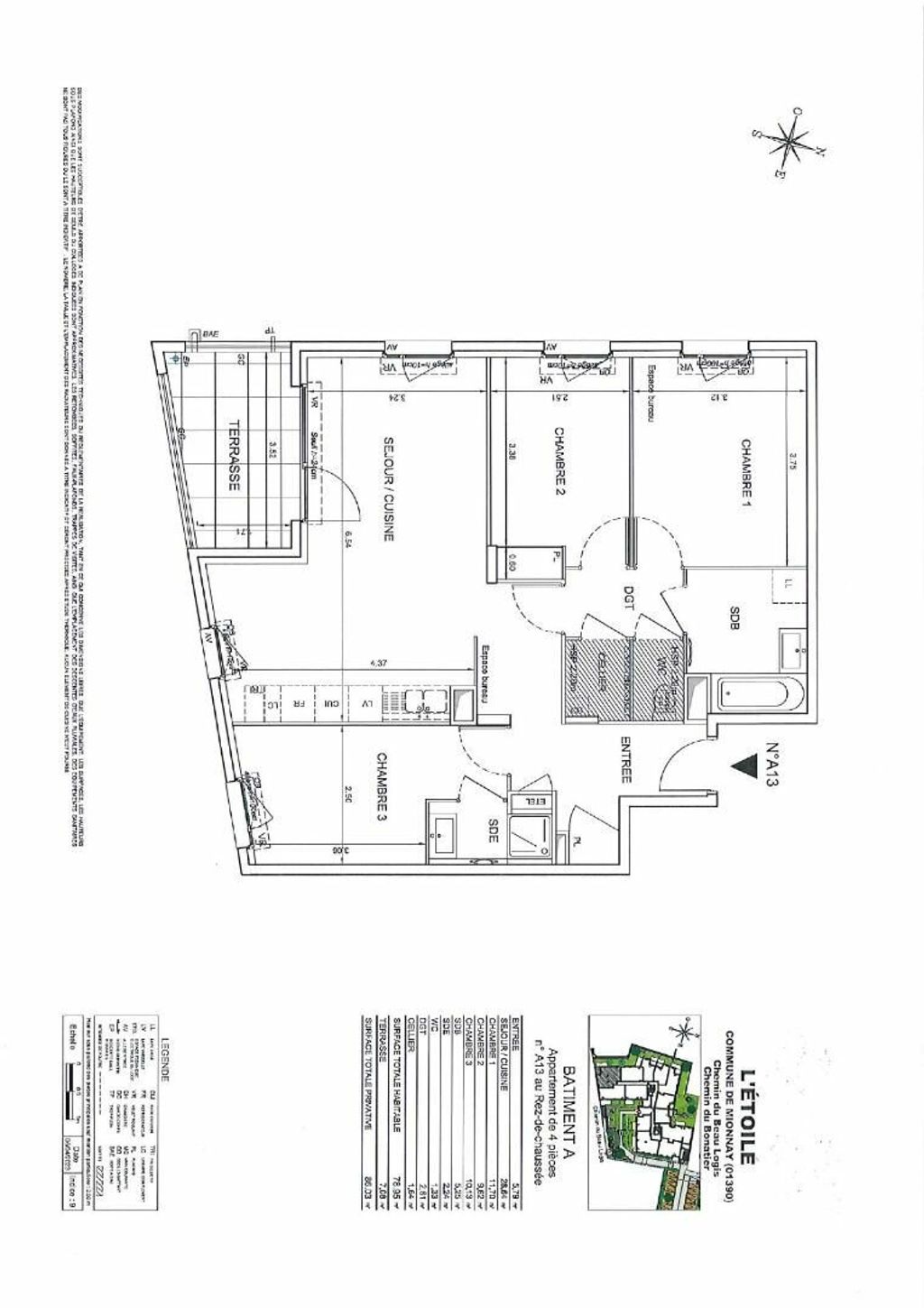 Achat appartement à vendre 4 pièces 79 m² - Mionnay
