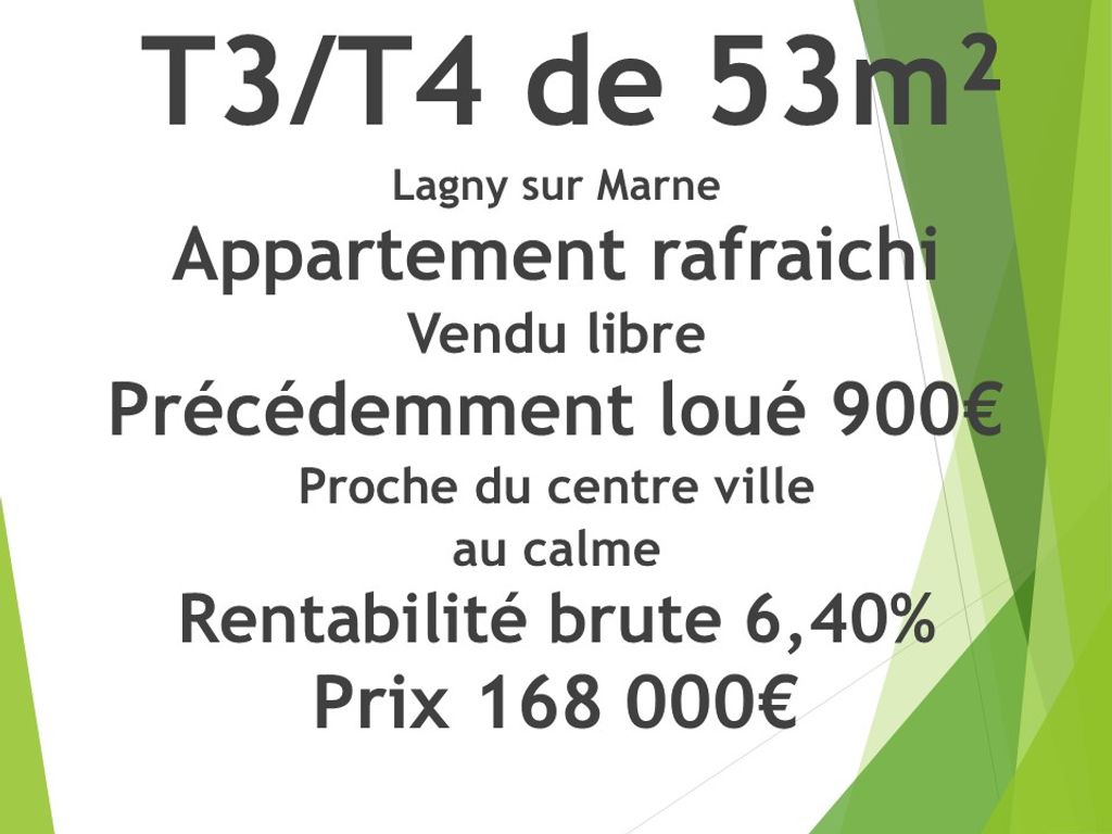 Achat appartement à vendre 4 pièces 53 m² - Lagny-sur-Marne