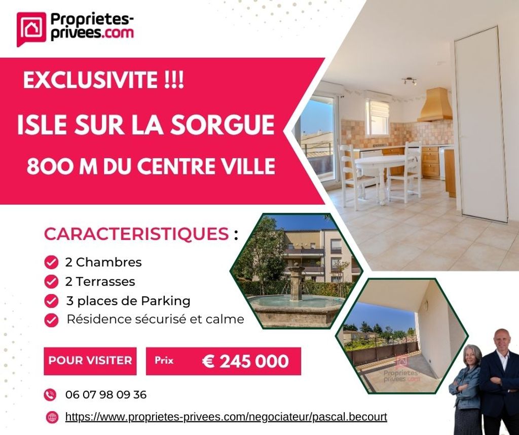 Achat appartement 3 pièce(s) L'Isle-sur-la-Sorgue