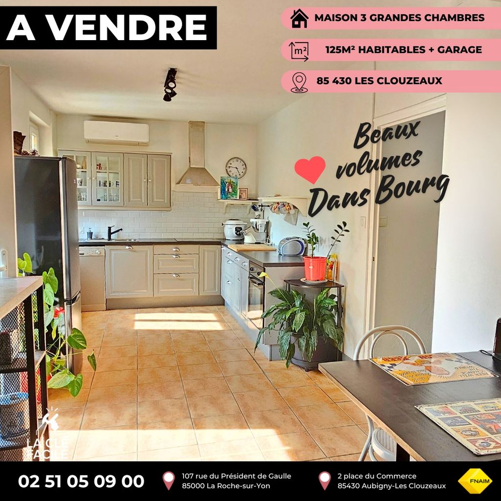 Achat maison à vendre 3 chambres 125 m² - Aubigny-les-Clouzeaux