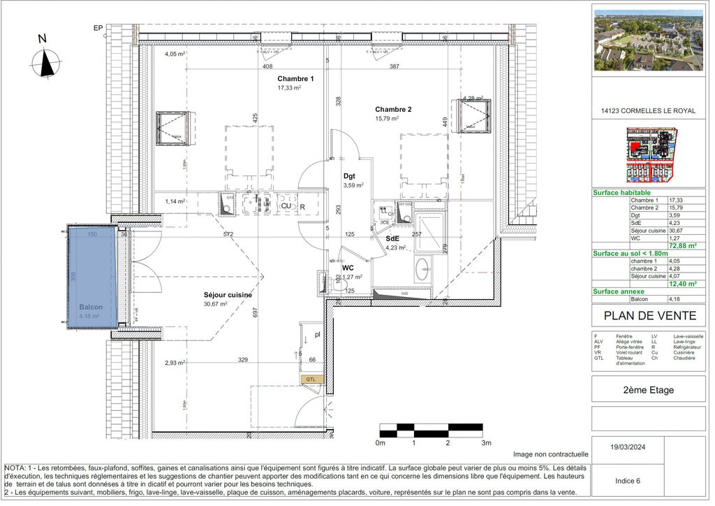 Achat appartement 3 pièce(s) Cormelles-le-Royal