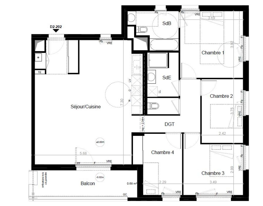 Achat appartement 5 pièce(s) Saint-Jacques-de-la-Lande