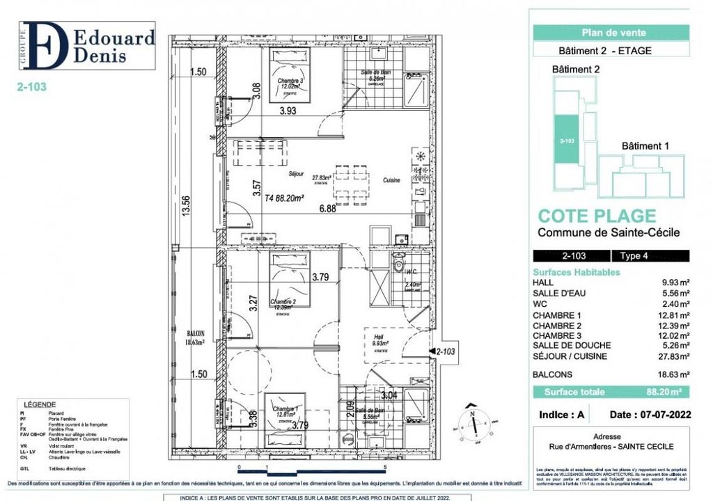 Achat appartement 4 pièce(s) Camiers