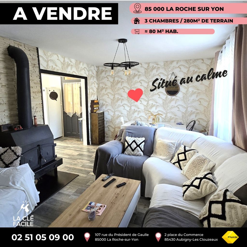 Achat maison à vendre 3 chambres 80 m² - La Roche-sur-Yon