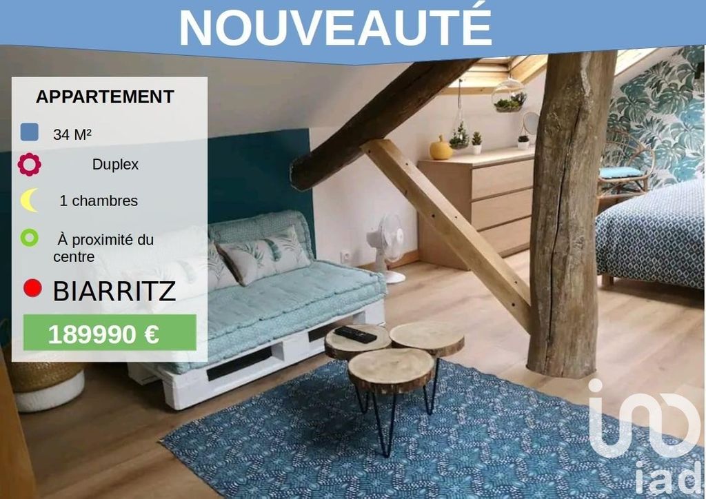 Achat appartement à vendre 2 pièces 34 m² - Biarritz