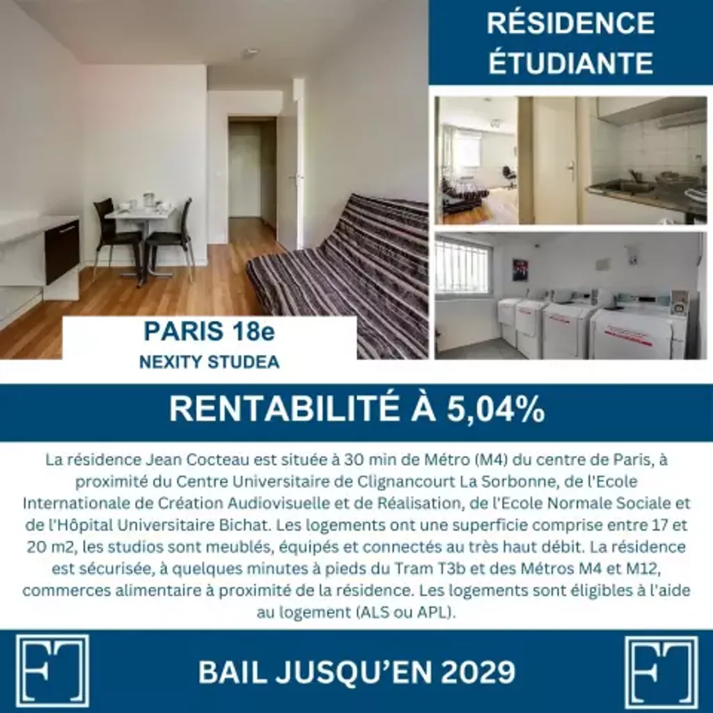 Achat studio à vendre 20 m² - Paris 18ème arrondissement