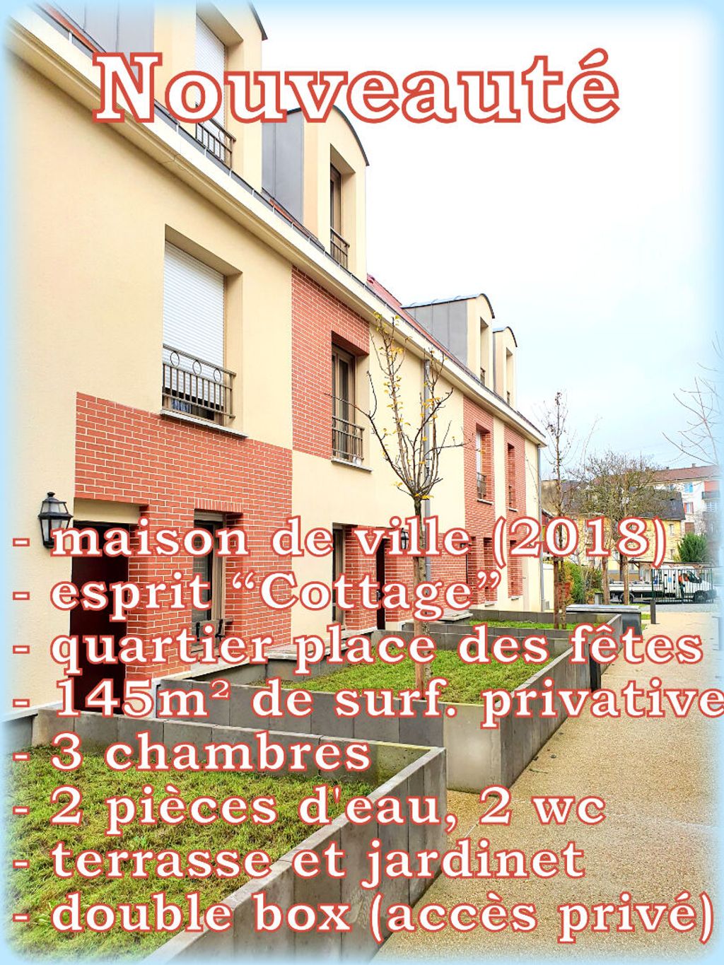 Achat maison à vendre 3 chambres 145 m² - Le Raincy