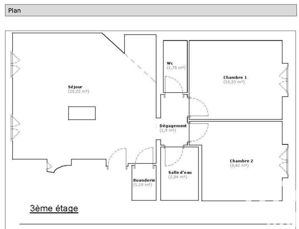 Achat appartement à vendre 3 pièces 53 m² - Levallois-Perret