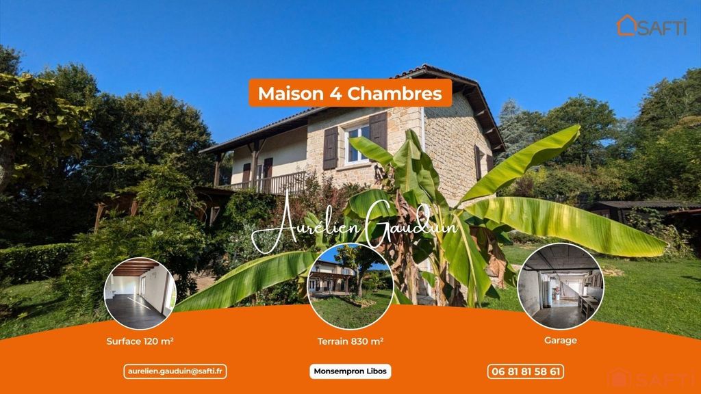 Achat maison à vendre 4 chambres 120 m² - Monsempron-Libos