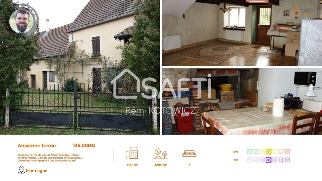 Achat maison à vendre 3 chambres 150 m² - Marmagne