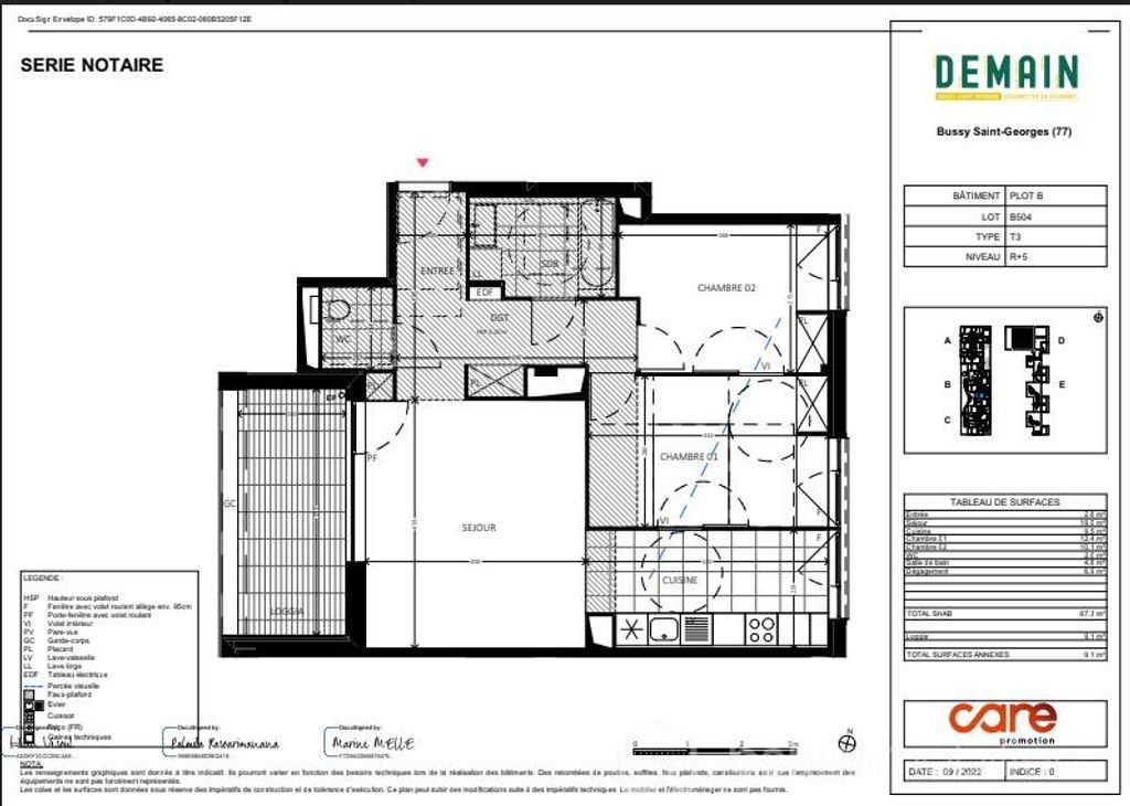 Achat appartement à vendre 3 pièces 67 m² - Bussy-Saint-Georges