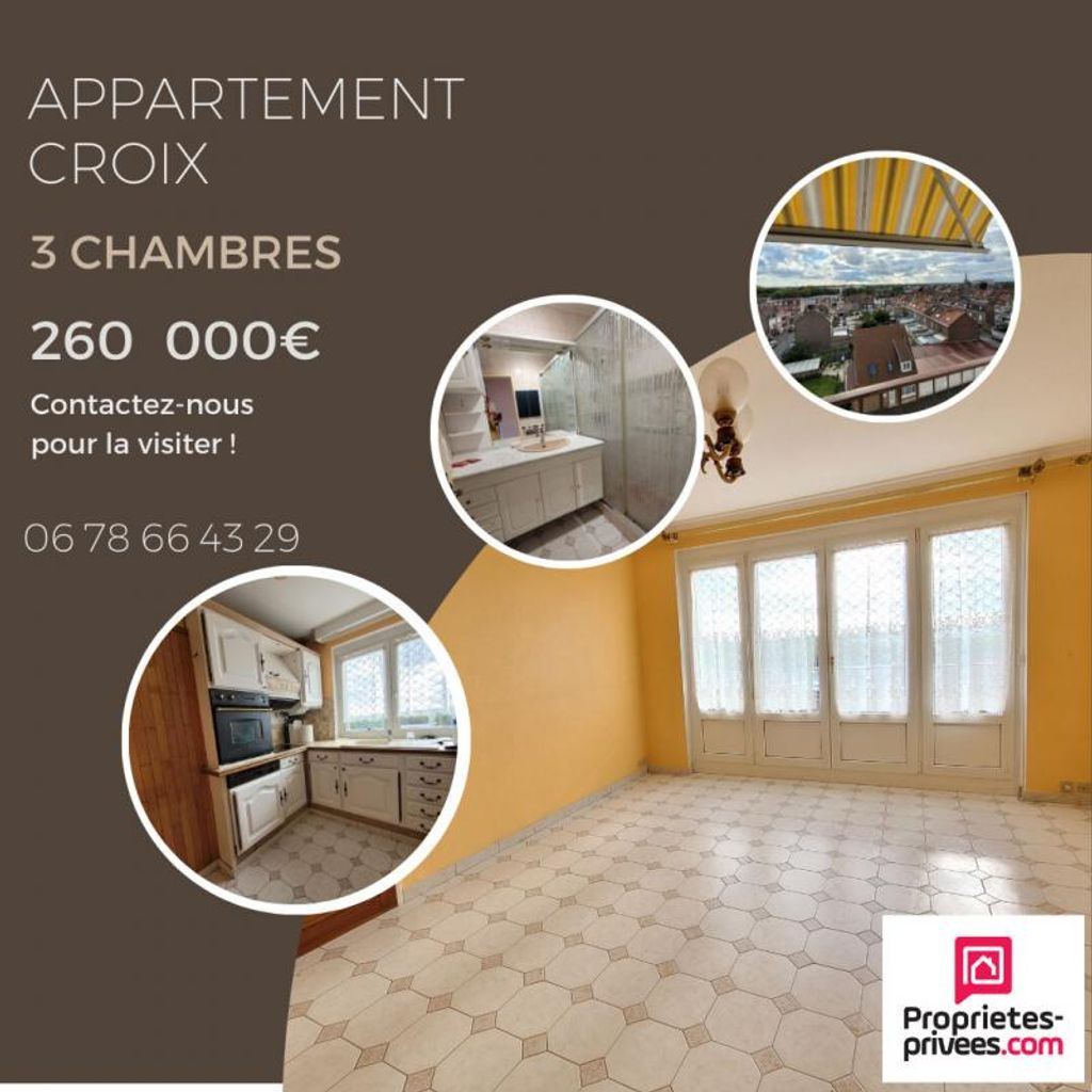 Achat appartement à vendre 4 pièces 82 m² - Croix