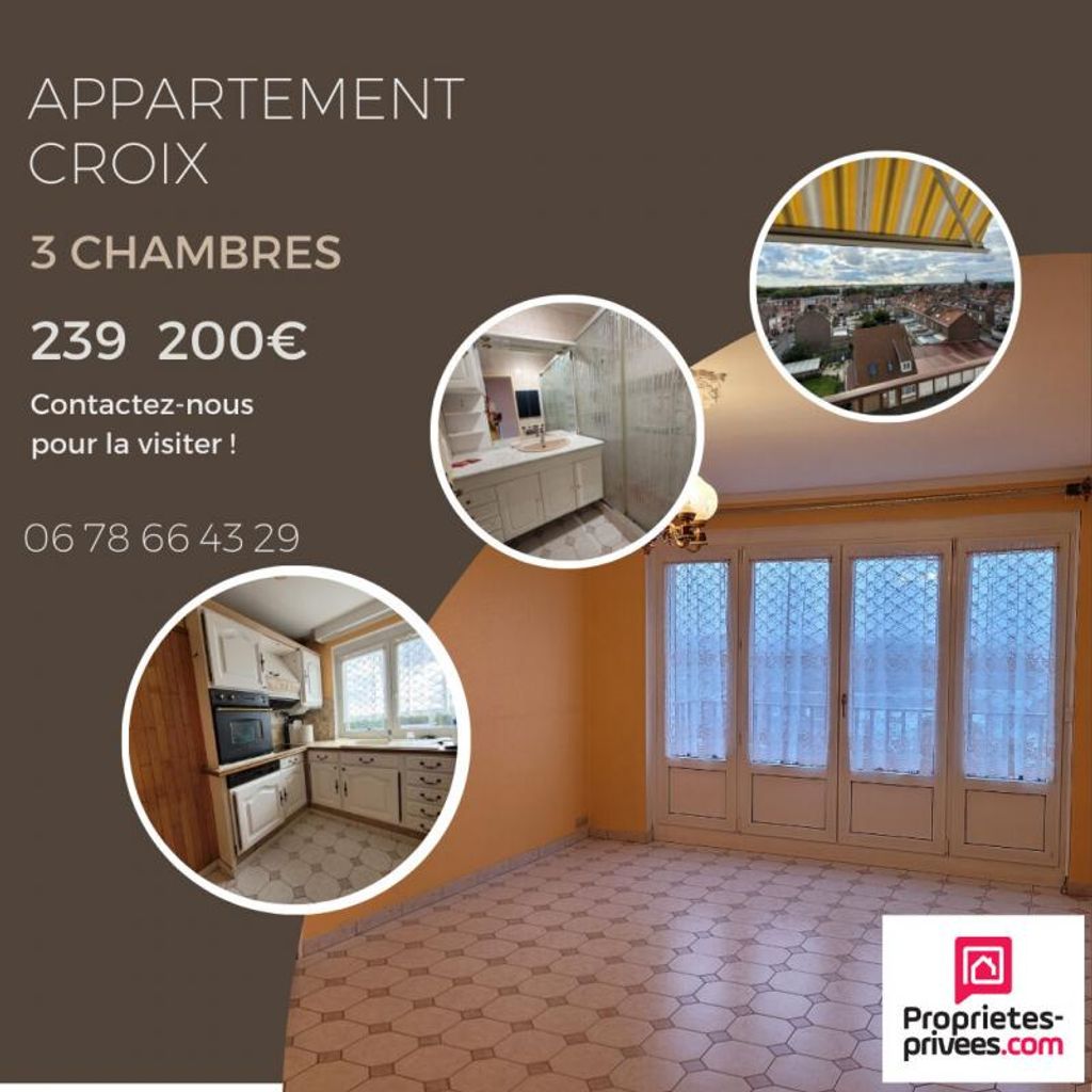 Achat appartement à vendre 4 pièces 82 m² - Croix