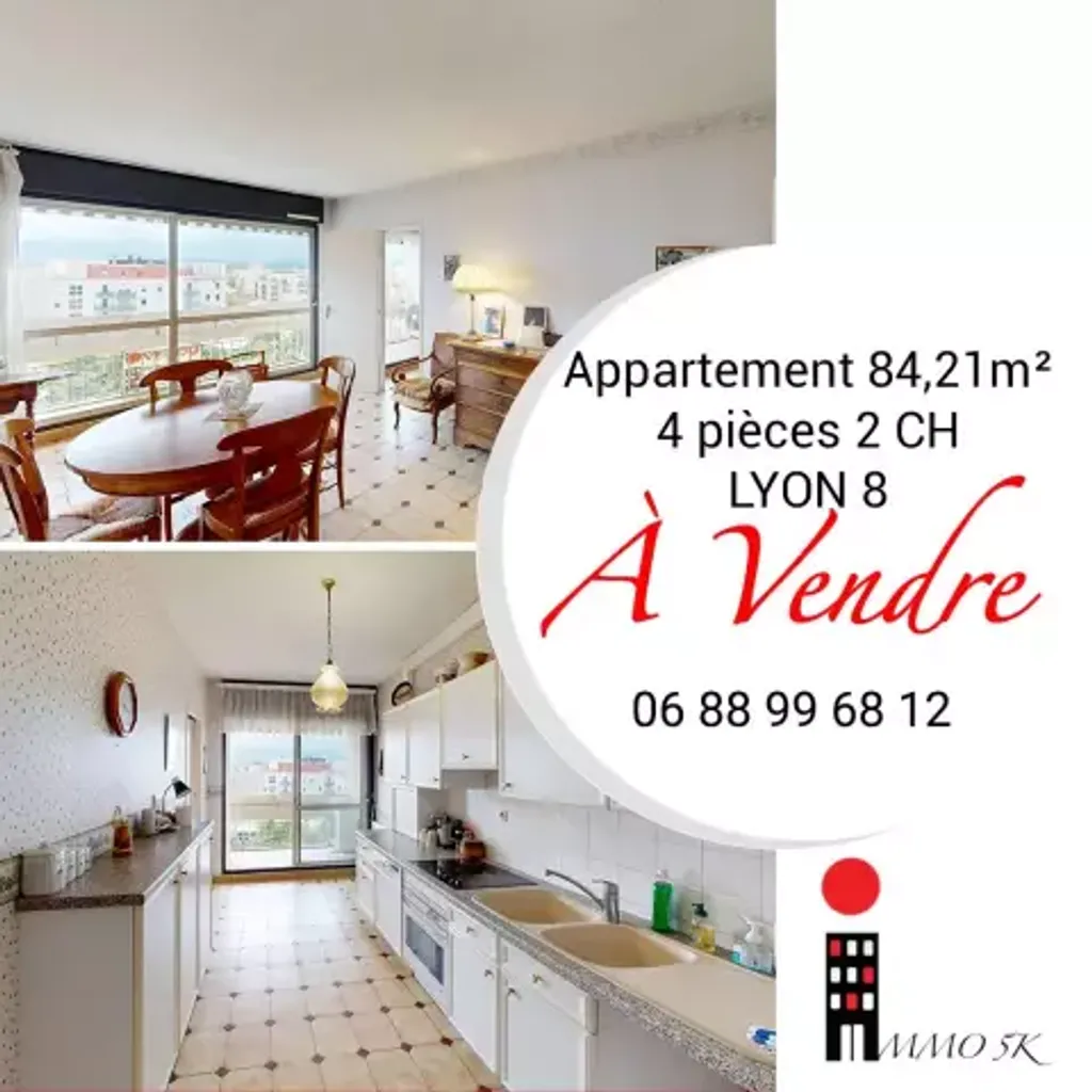 Achat appartement à vendre 4 pièces 84 m² - Lyon 8ème arrondissement