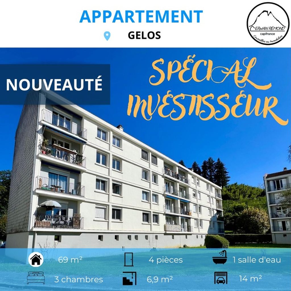 Achat appartement à vendre 4 pièces 70 m² - Gelos