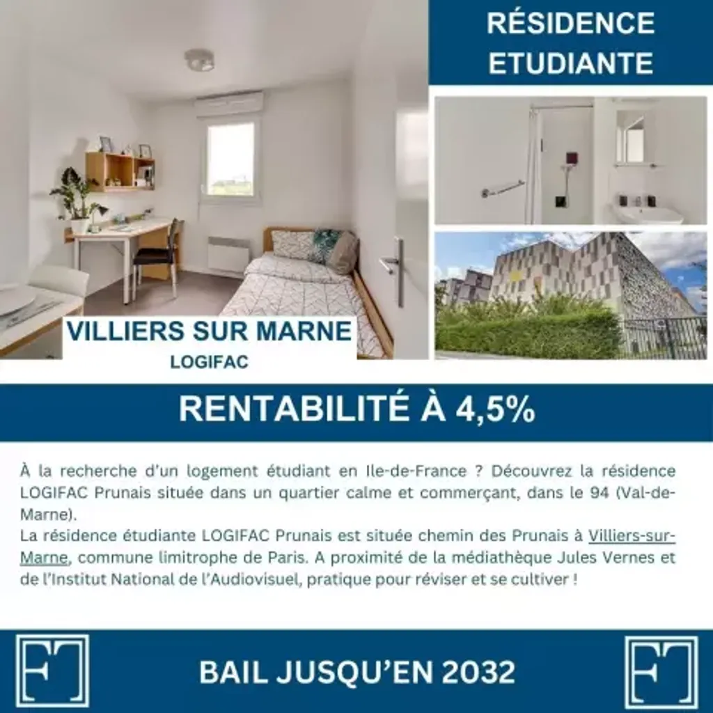 Achat studio à vendre 18 m² - Villiers-sur-Marne