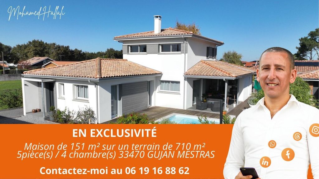 Achat maison à vendre 4 chambres 151 m² - Gujan-Mestras