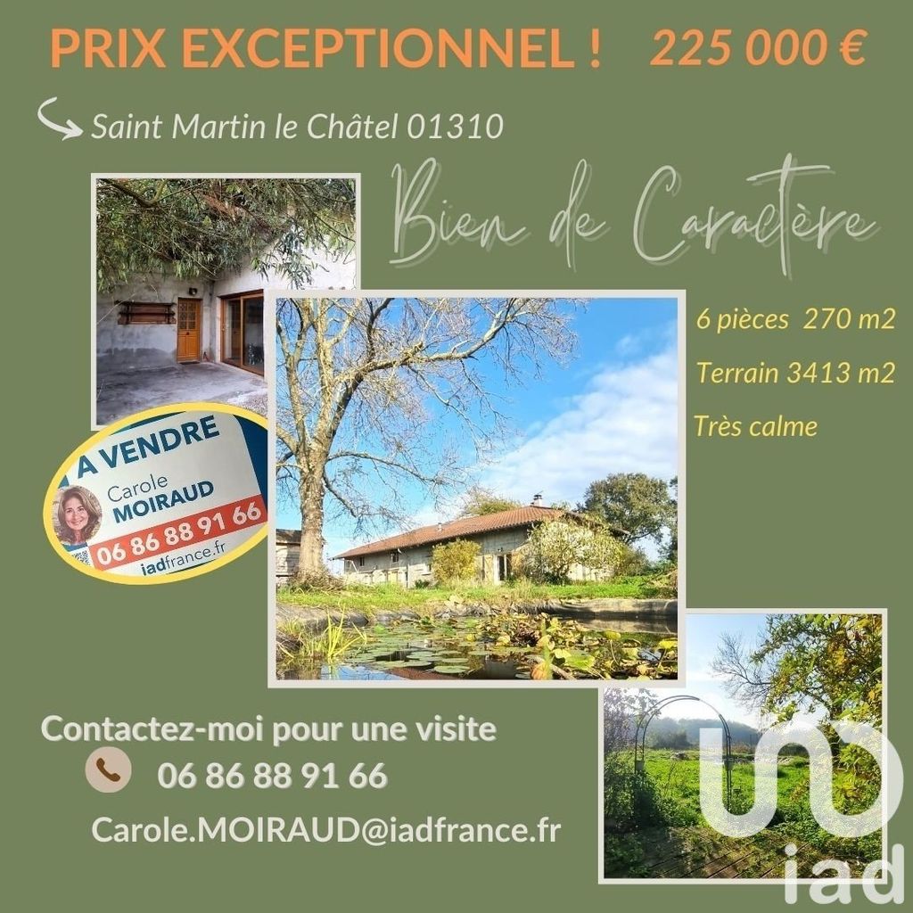 Achat maison à vendre 6 chambres 270 m² - Saint-Martin-le-Châtel