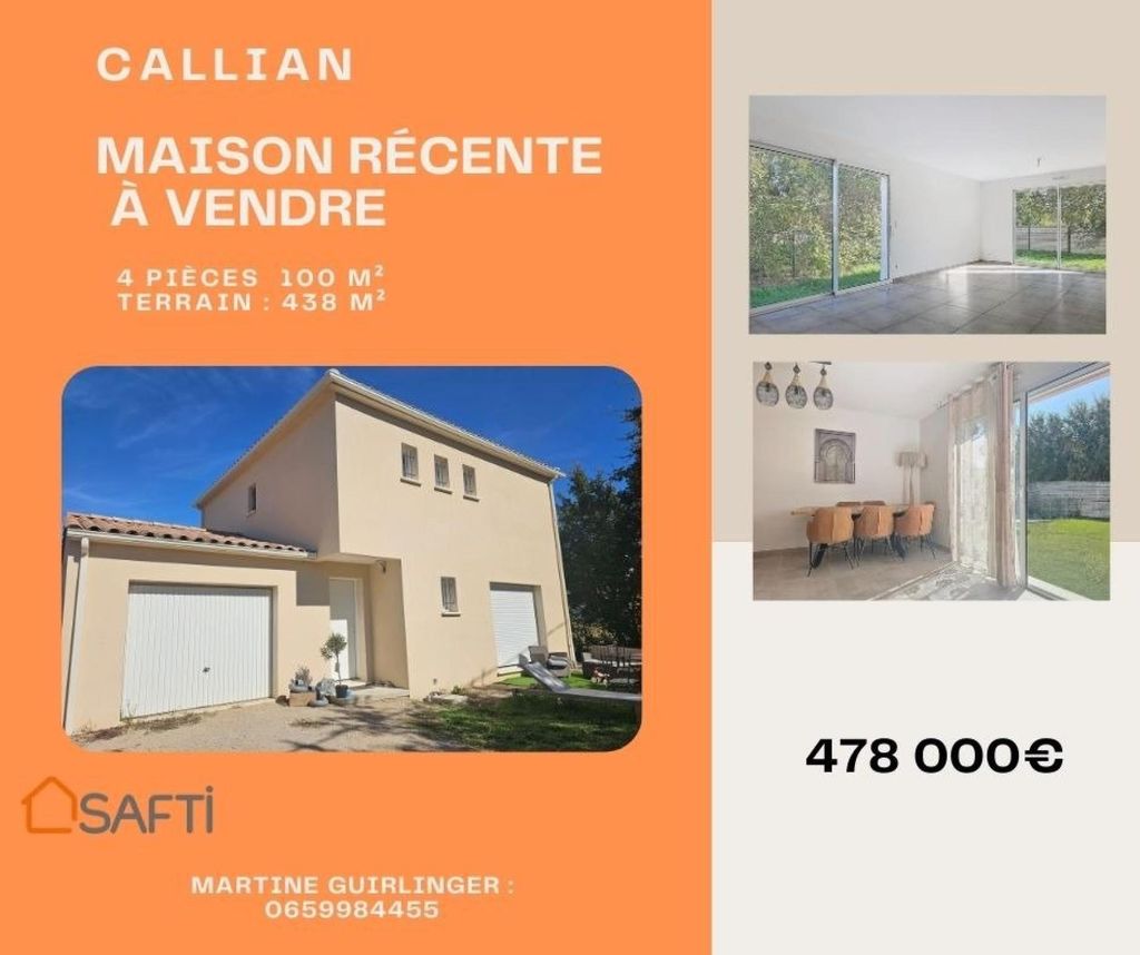 Achat maison à vendre 3 chambres 100 m² - Callian