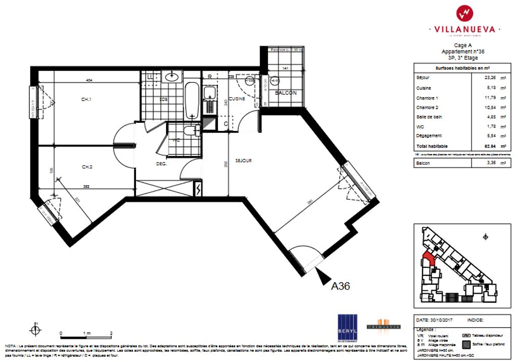 Achat appartement 3 pièce(s) Saint-Denis