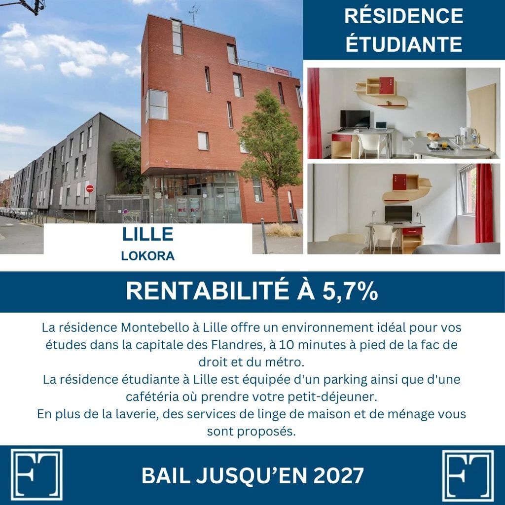 Achat studio à vendre 18 m² - Lille