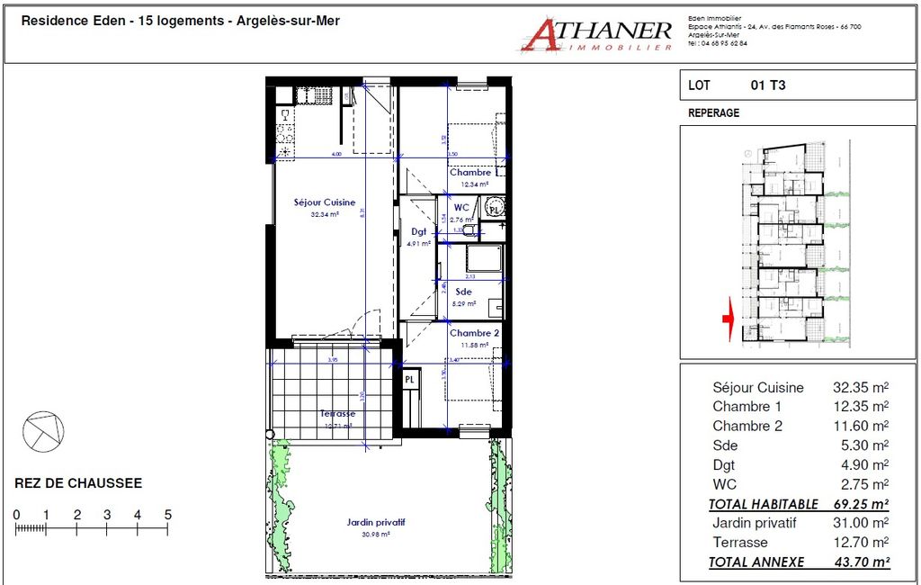 Achat appartement 3 pièce(s) Argelès-sur-Mer