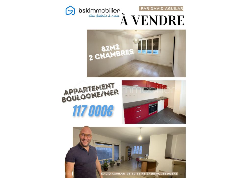 Achat appartement à vendre 3 pièces 82 m² - Boulogne-sur-Mer